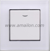 Tempered Glass 1G 1 Way White Wall Switch with Led Lamp