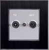 Metal Aluminium Intermediate Terminal TV+SAT Satellite Socket 
