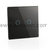 86 Size 2 Gang Live +Neutral Tempered Glass Touch Wall Switch