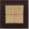 Glass 2G 1Way Light Switch with Led Lamp