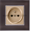 Glass 16A 2P+T wall mouted socket Outlet 
