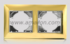 2 Gang Metal Zinc Alloy Light Switch Socket Accessories Frame 