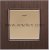Metal Aluminium 1G 1 Way White Wall Light Switch with Led Indicator