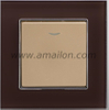 Tempered Glass 1G 1 Way White Wall Switch with Led Lamp