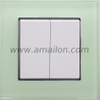 Glass 2 Gang 1 Way Wall Switch