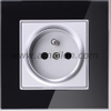 Glass 16A 2P+T wall mouted socket Outlet 
