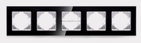 5 Gang Tempered Glass Light Switch Socket Accessories Frames 