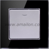 Tempered Glass 1G 1 Way White Wall Switch with Led Lamp