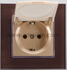  Glass Germany power socket outlet with dust cover