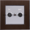 Metal Aluminium Intermediate Terminal TV+SAT Satellite Socket 