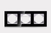 3 Gang Tempered Glass Light Switch Socket Accessories Frames 