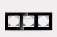 3 Gang Tempered Glass Light Switch Socket Accessories Frames 