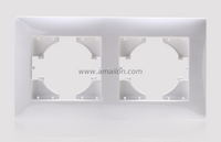 2 Gang Plastic PC Light Switch Socket Accessories Frame 