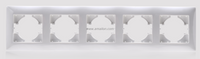 5 Gang Plastic PC Light Switch Socket Accessories Frame 