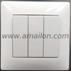 10A EU Standard 3 Gang 1 Way Wall Switch
