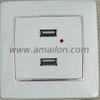 Quick Charging EU Standard 2.1A 2.4A Dual USB Charging Outlet 