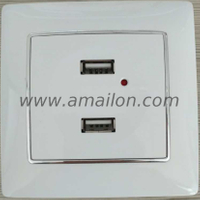 Quick Charging EU Standard 2.1A 2.4A Dual USB Charging Outlet 