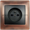  Metal 2P + T French Power Socket Outlet 