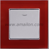 Tempered Glass 1G 1 Way White Wall Switch with Led Lamp