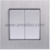 Metal Aluminium 2G 2 Way Push Button Light Switch