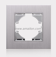 1 Gang Metal Aluminium Light Switch Socket Accessories Frame 