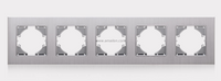 5 Gang Metal Aliminium Light Switch Socket Accessories Frames 