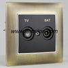 Metal Terminal TV+SAT Socket 
